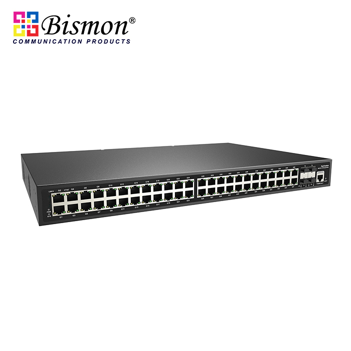 48*RJ45 10/100/1000M PoE and 4*SFP+ 1/10G Uplink L3 Managed